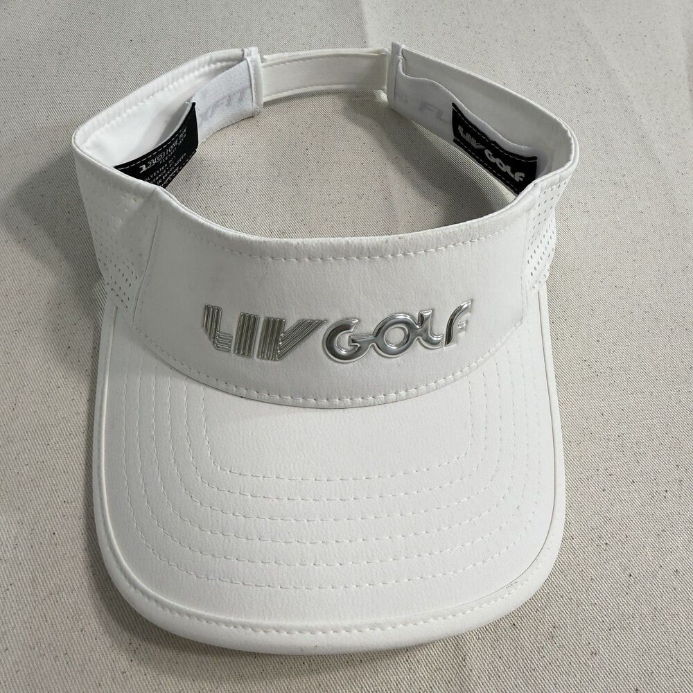 LIV Golf Visor Hat White & Silver Logo Adjustable Strap Unisex